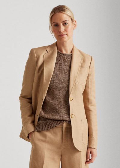 Blazer Ralph Lauren Mujer Marrom - Twill - VDSKJ3698